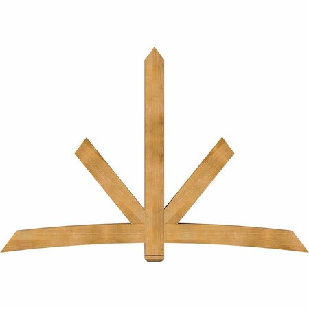 Ekena Millwork Alberta Rough Sawn Timber Gable Bracket, Western Red Cedar, 96"W x 64"H x 6"D x 6"F, 16/12 Pitch GBW096X64X0606ALB00RWR